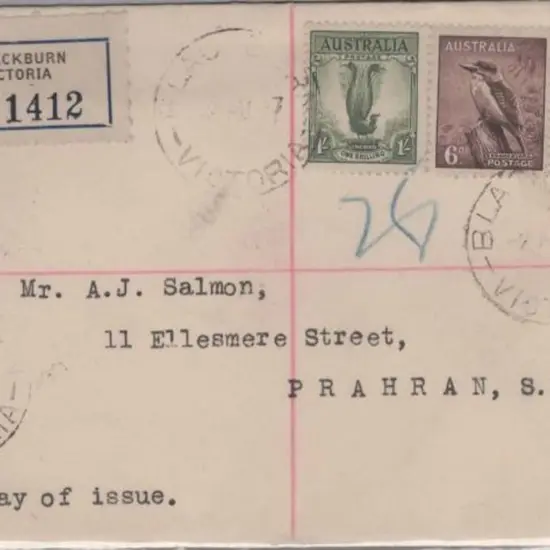 1937 (2nd Aug) Blackburn Registered plain cover ...