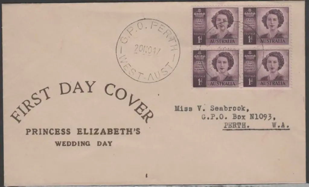 1947 (20th Nov) 1d Princess Elizabeth block of ... Image 1++