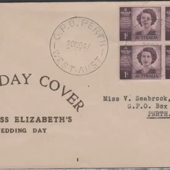 1947 (20th Nov) 1d Princess Elizabeth block of ...