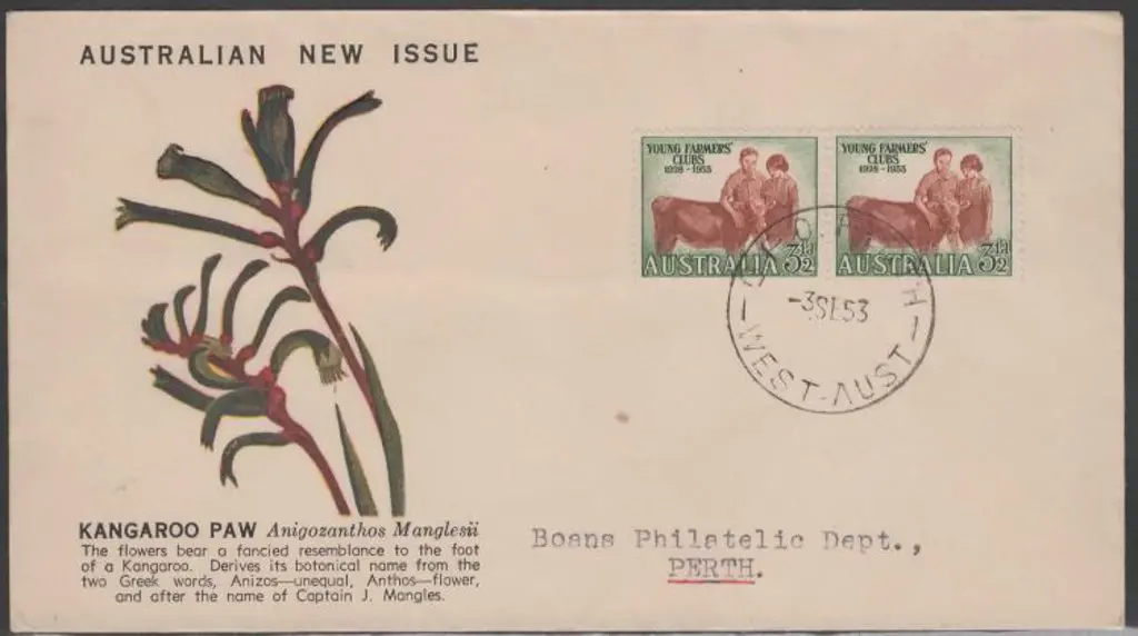 1953 (3rd Sept) 3½d Young Farmers pair on scarce ... Image 1++