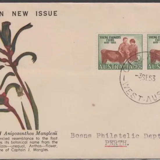 1953 (3rd Sept) 3½d Young Farmers pair on scarce ...
