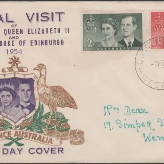 1954 (2nd Feb) Royal Visit set of 3 on Mitchell ...