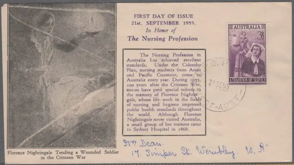 1955 (21st Sept) 3½d Nursing on Brisbane Stamp Co ... Image 1++
