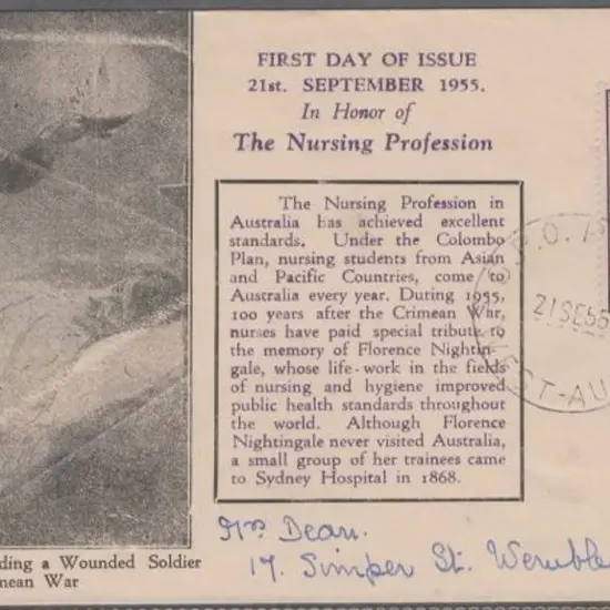 1955 (21st Sept) 3½d Nursing on Brisbane Stamp Co ...