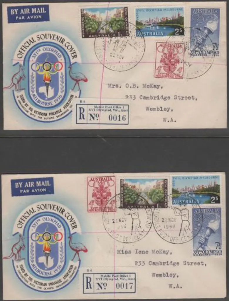 1956 (22nd Nov) Olympics sets of 4 on official ... Image 1++