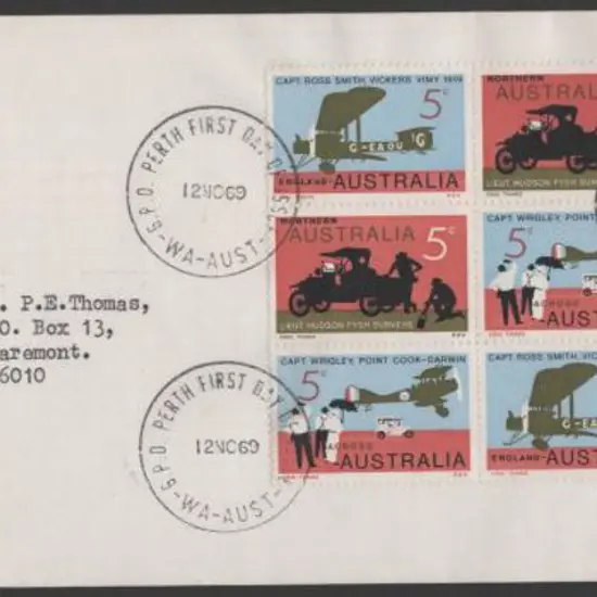 1969 (12th Nov) Flight block of 8 on APO FDC pmkd ...