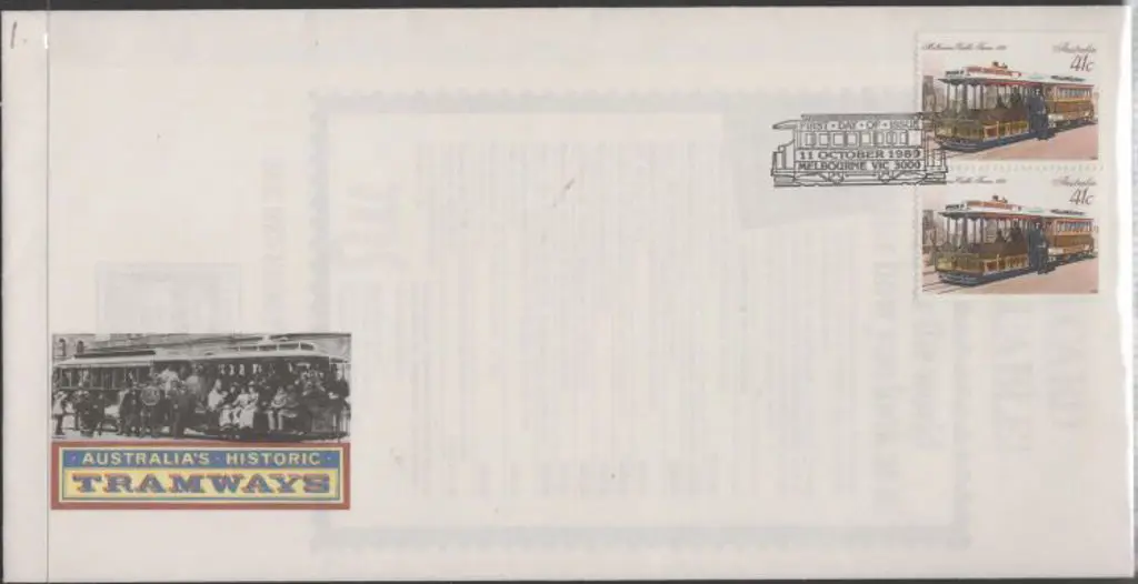 1989 (11th Oct) 41c Melbourne Tram perf. 14½ x ... Image 1++