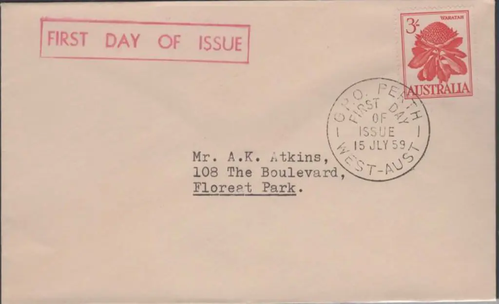 1959 (15th July) 3/- Waratah on plain cover with ... Image 1++