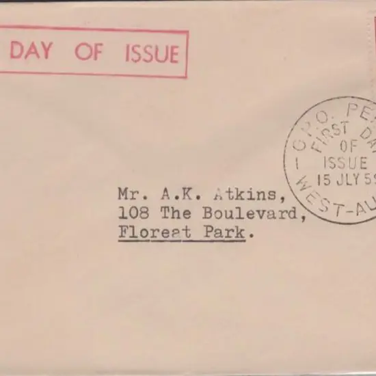 1959 (15th July) 3/- Waratah on plain cover with ...