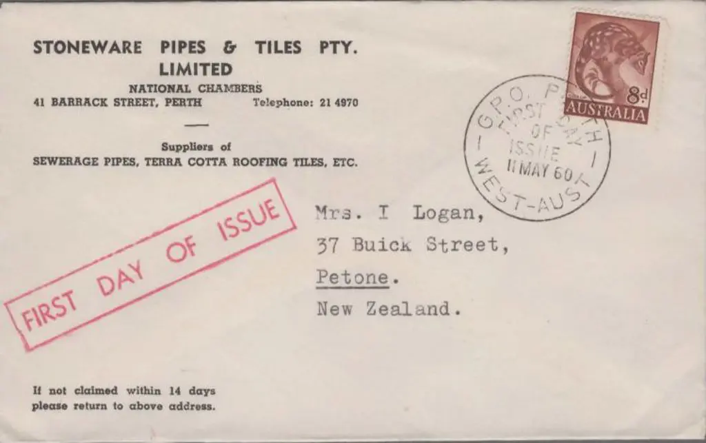 1960 (11th May) 8d Tiger cat on "Stoneware Pipes & ... Image 1++
