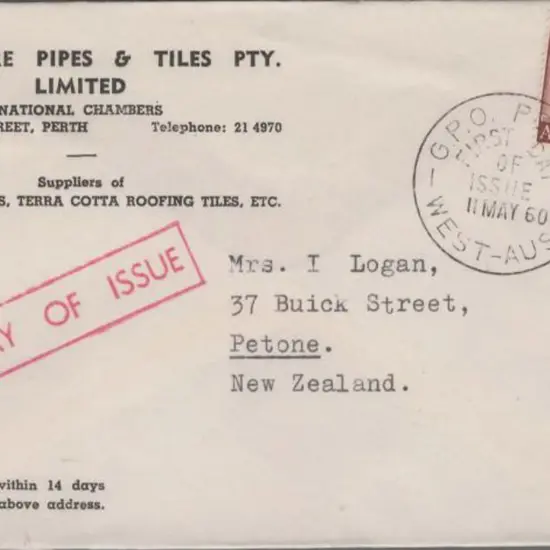 1960 (11th May) 8d Tiger cat on "Stoneware Pipes & ...