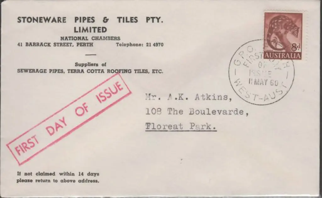 1960 (11th May) 8d Tiger cat on "Stoneware Pipes & ... Image 1++
