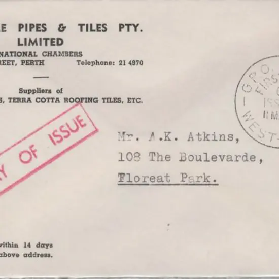 1960 (11th May) 8d Tiger cat on "Stoneware Pipes & ...