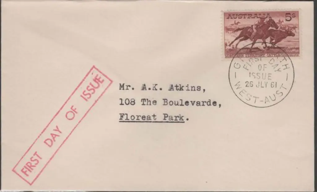 1961 (16th July) 5/- cattle on plain envelope with ... Image 1++