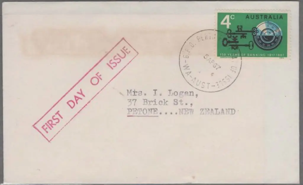 1967 (5th April) 4¢ Banking with insert (i). Plain ... Image 1++