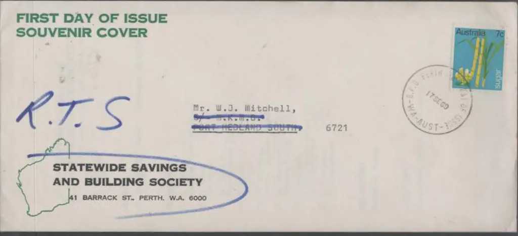 1969 (17th Sept) 7¢ sugar on Statewide Savings env ... Image 1++