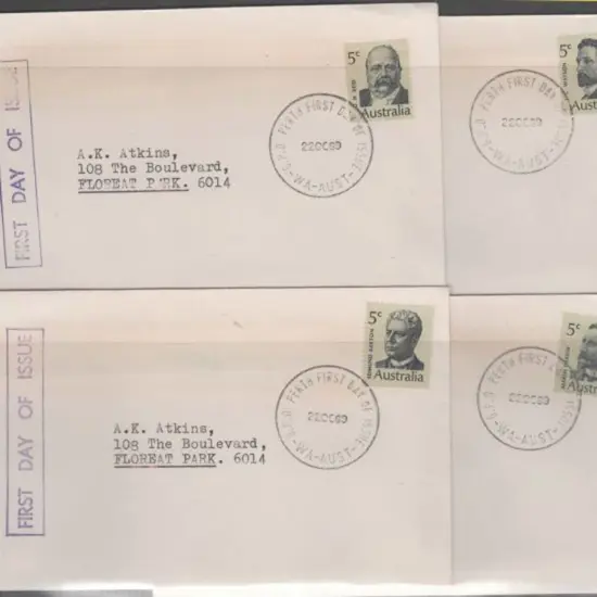 1969 (22nd Oct) Prime Ministers set of 4 on 4 ...