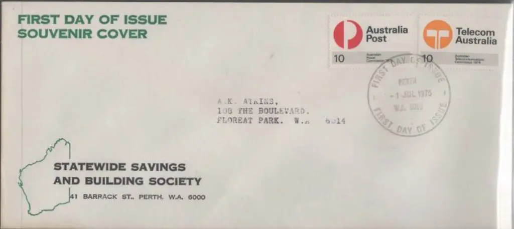 1975 (1st July) 10¢ Aust Post/ Telecom Aust pair ... Image 1++