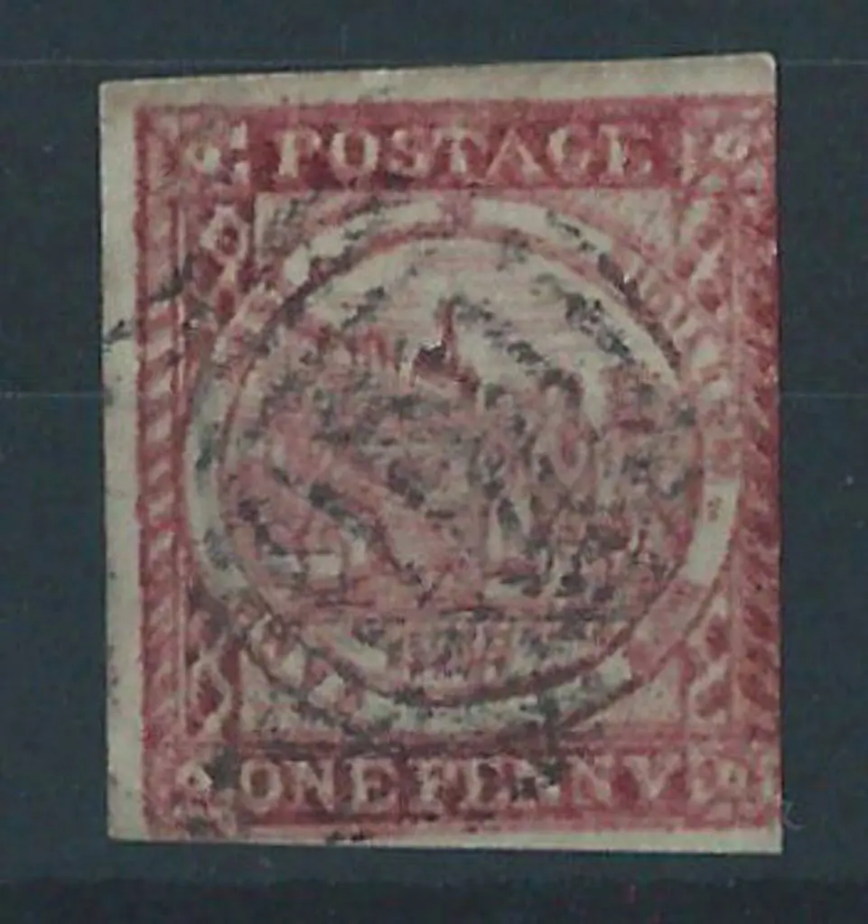 1850 1d Sydney view in crimson-lake shade. Three ... Image 1++
