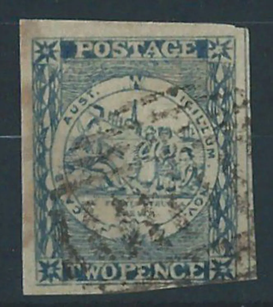 1850 2d dull blue Sydney view. Large margins with ... Image 1++