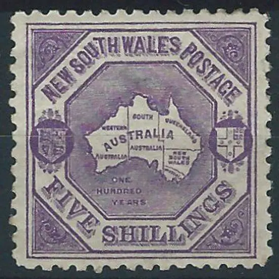 1890 5/- mauve, perf 11. MLH & well centred. SG ...
