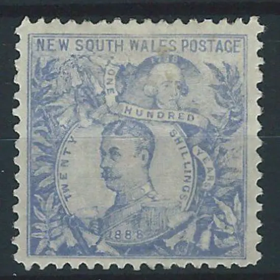 1890 20/- ultramarine, perf. 12 x 11. MLH & well ...