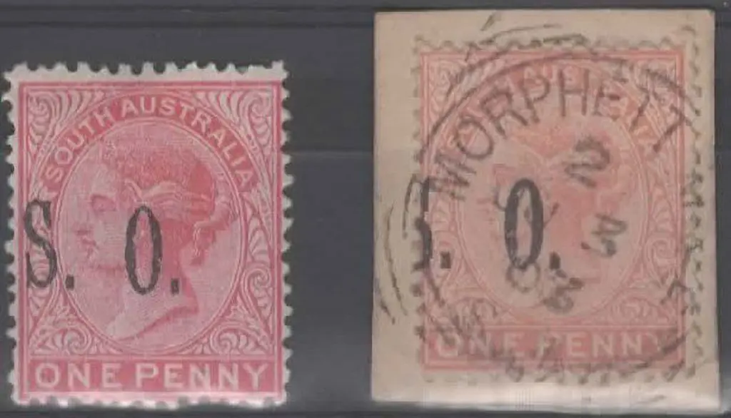 1899/1901 1d rosine MLH with "OS" grossly ... Image 1++