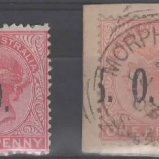 1899/1901 1d rosine MLH with "OS" grossly ...