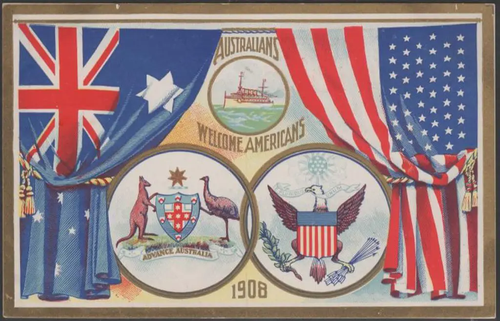 1908 1d "Australians Welcome Americans" Visit of ... Image 1++