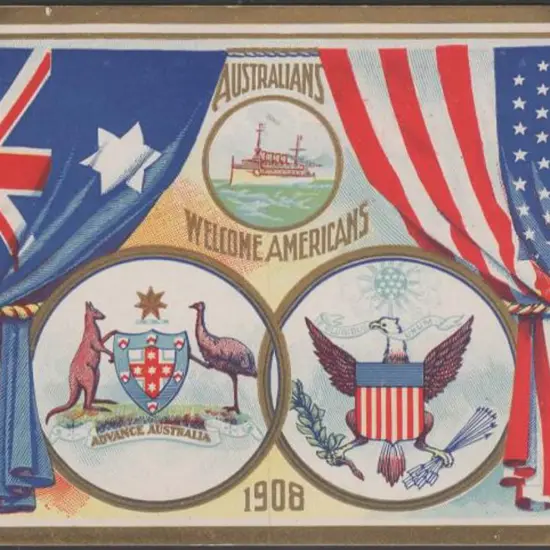 1908 1d "Australians Welcome Americans" Visit of ...