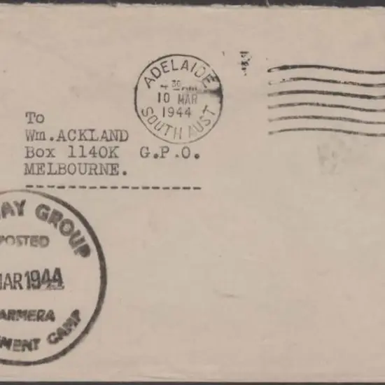 1944 (10th Mar) Adelaide to Melbourne cover with ...