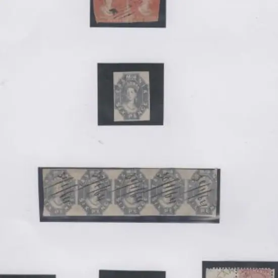 QV imperfs on page comprising Van Diemens Land 1d ...
