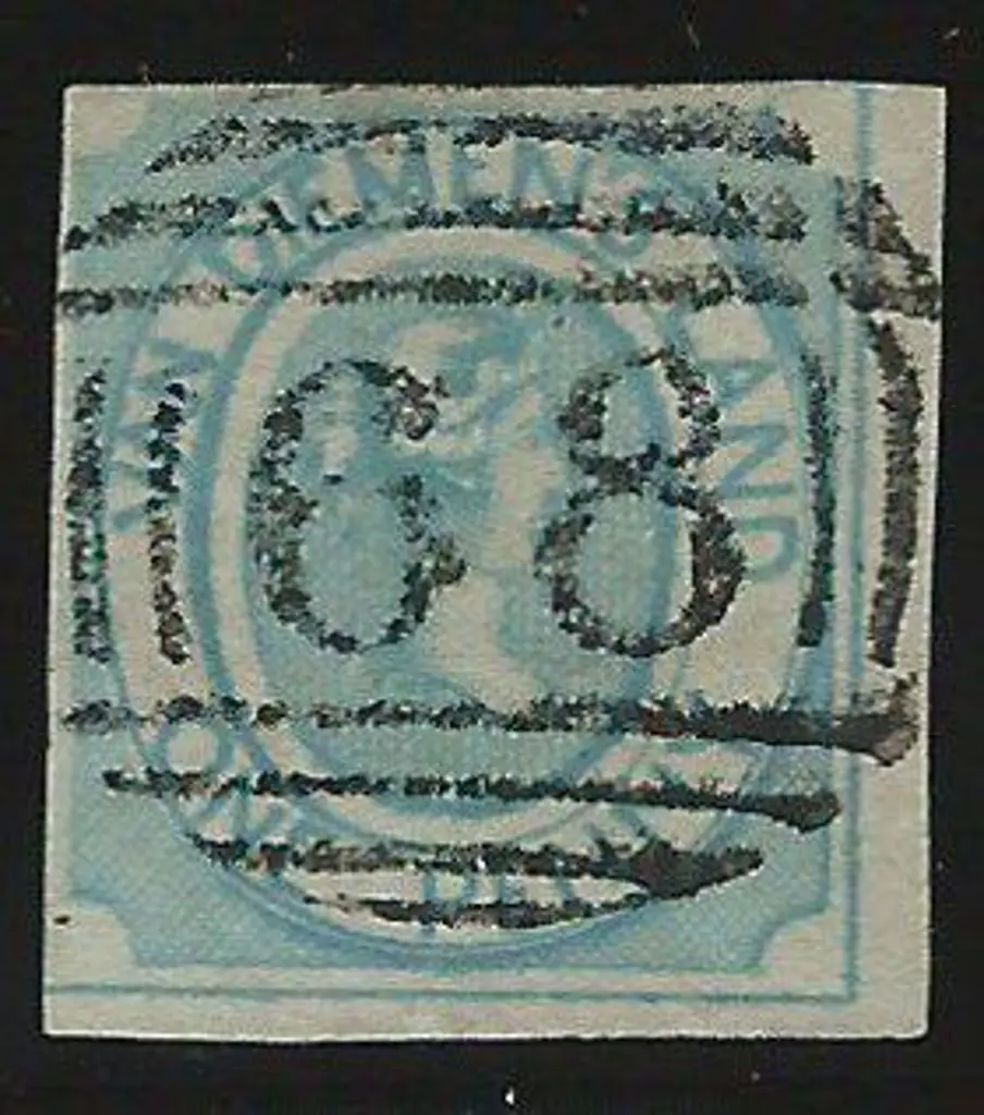 1853 1d pale blue fine used with neat "68" BN. 2 ... Image 1++