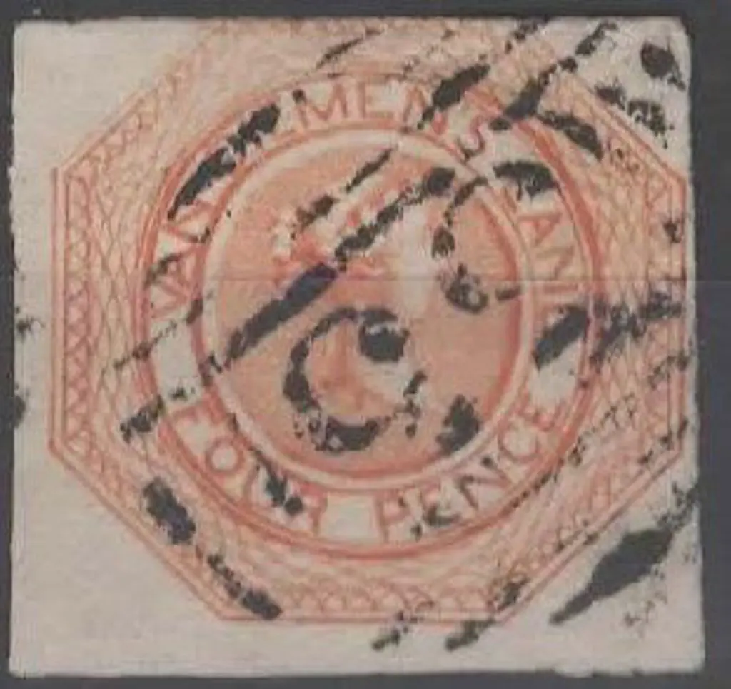 1853 4d orange. Good to fine used with 2 large ... Image 1++