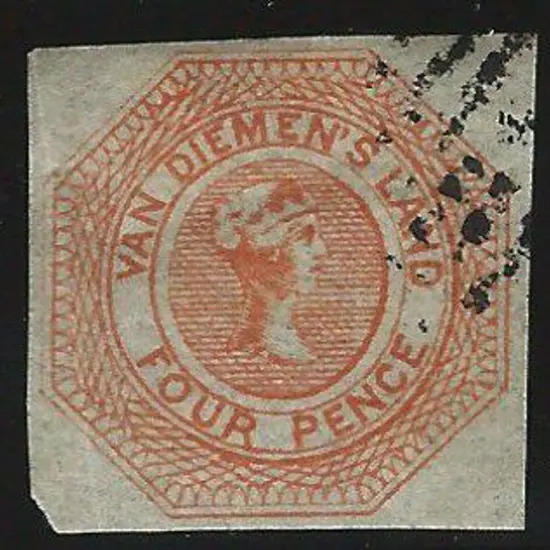 1853 4d dull orange. Superb used with 4 margins. A ...