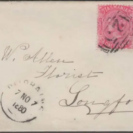 1880 (7th Nov) Deloraine to Longford. QV 1d rosine ...