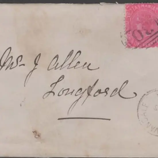 1886 (5th Jan) Evandale to Longford cover with QV ...