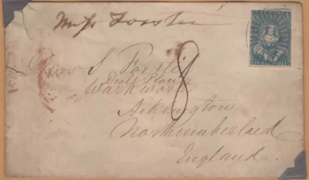 1852 (late usage) 3d blue "half length" on cover ... Image 1++