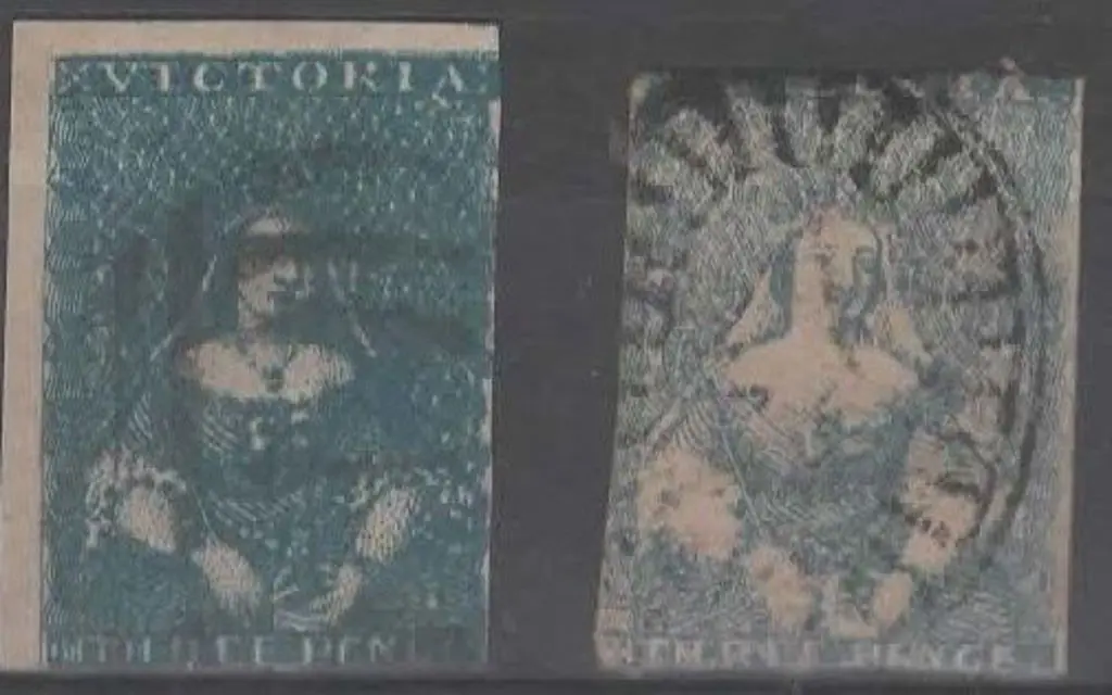 1850/53 3d blue "half-length" 3rd state of die ... Image 1++
