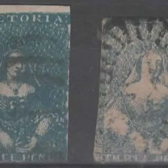 1850/53 3d blue "half-length" 3rd state of die ...