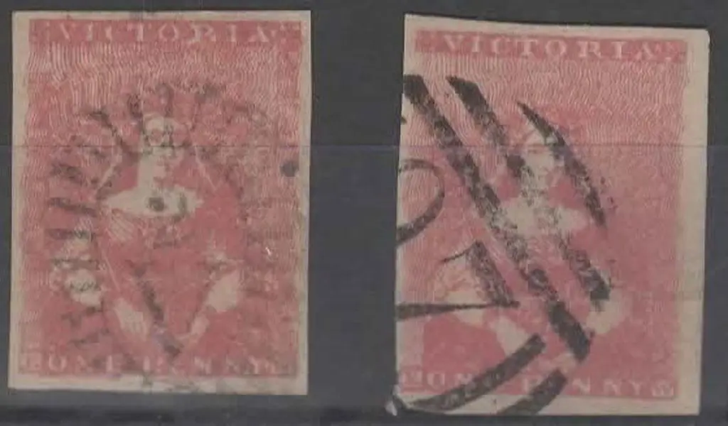 1854 1d orange red & rose shades on good quality ... Image 1++