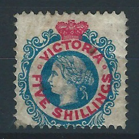 1867/71 5/- bright blue & red, perf 12 & Type II. ...