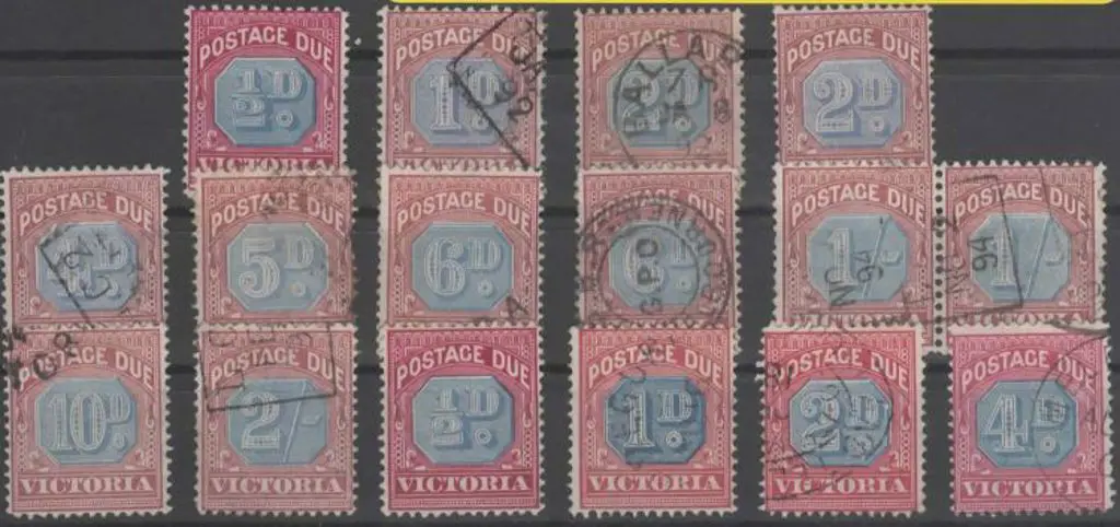 1890 Postage Dues to 2/- & SG "a" number shades. ... Image 1++