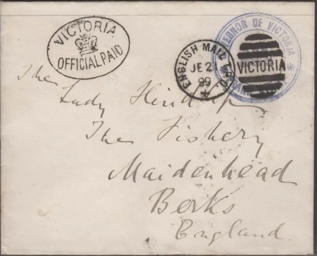 1899 Governor of Victoria frank stamp on cover ... Image 1++