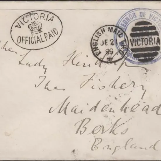 1899 Governor of Victoria frank stamp on cover ...