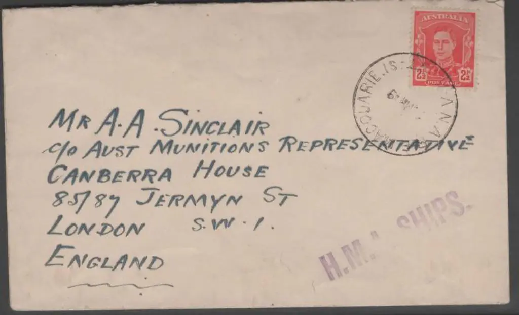1949 (Mar) 2½d KGVI tied by ANARE Macquarie cds on ... Image 1++