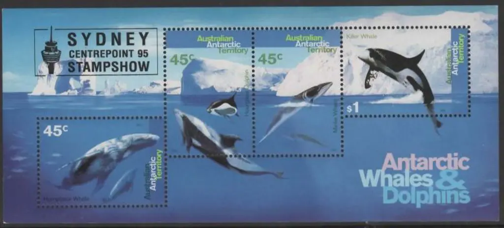 1995 Whales & Dolphins M/S overprinted "SYDNEY ... Image 1++