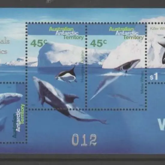 1995 Whales & Dolphins M/S's ovptd "Carl Lewis ...
