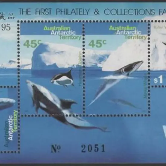 1995 Whales & Dolphins Miniature Sheet overprinted ...