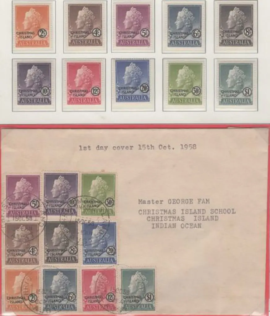 1958 (15th Oct) QEII set of 10 to $1 on FDC with ... Image 1++